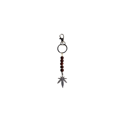 Beaded Weed Leaf Keychain