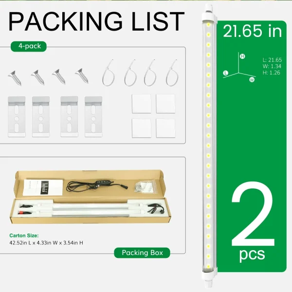 T8 LED Tube Grow Lights 10W x 2PCS for Plant Seedling/Leaf green/Mushroom/Microgreens Cultivation