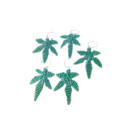 Akira 420 Beaded Leaf Keychain