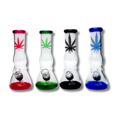weed leaf bongs 12.5cm Colour Leaf Glass Bong 12.5cm